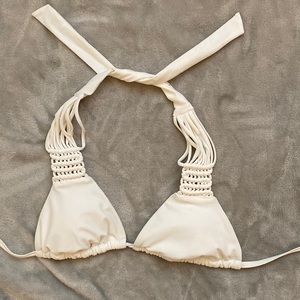 White crouched strap bikini